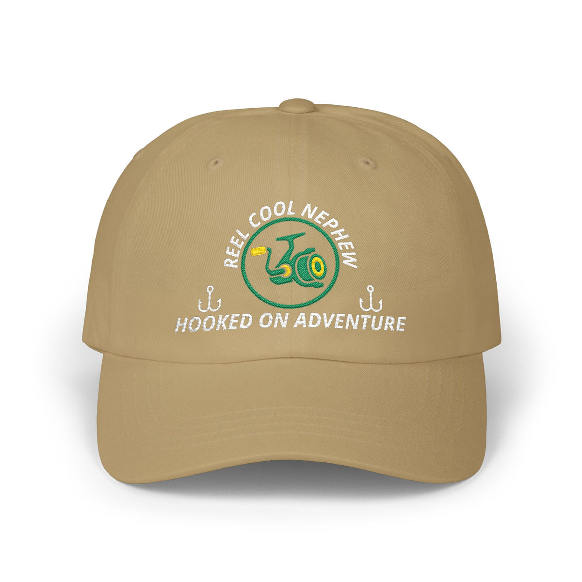 REEL COOL NEPHEW embroidered dad cap - Khaki - front view