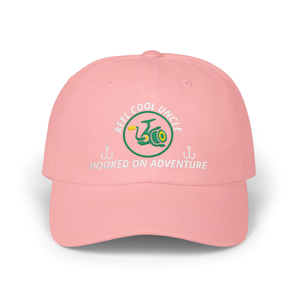 REEL COOL UNCLE embroidered dad cap - Pink - front view